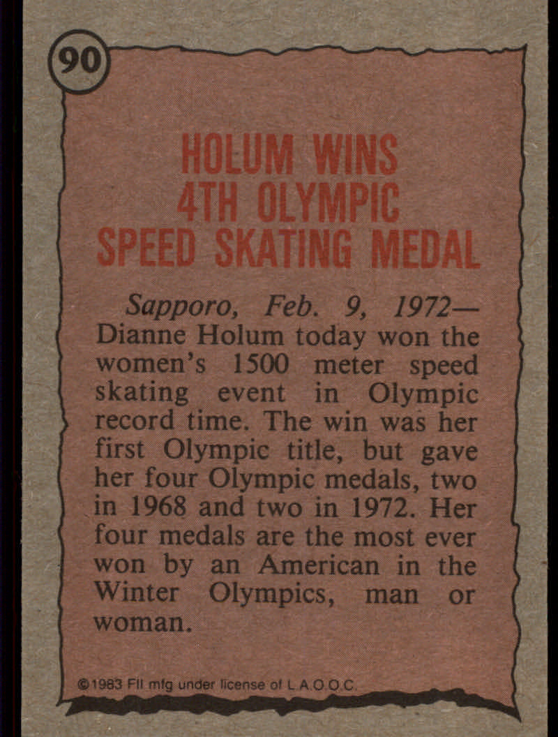 History's Greatest Olympians (1983 Topps) "Main Set" Cards #1 to #99 - Picture 169 of 183