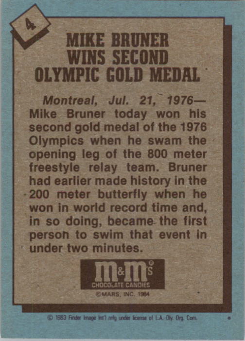 1983-84 Topps M&M's Olympic Heroes #4 Mike Bruner back image