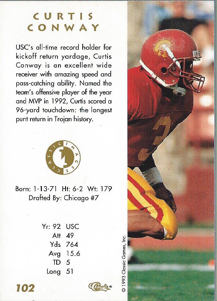 1993-94 Images Four Sport #102 Curtis Conway back image