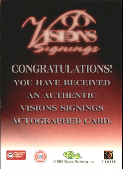 1996 Visions Signings Autographs Gold #1 Karim Abdul-Jabbar back image