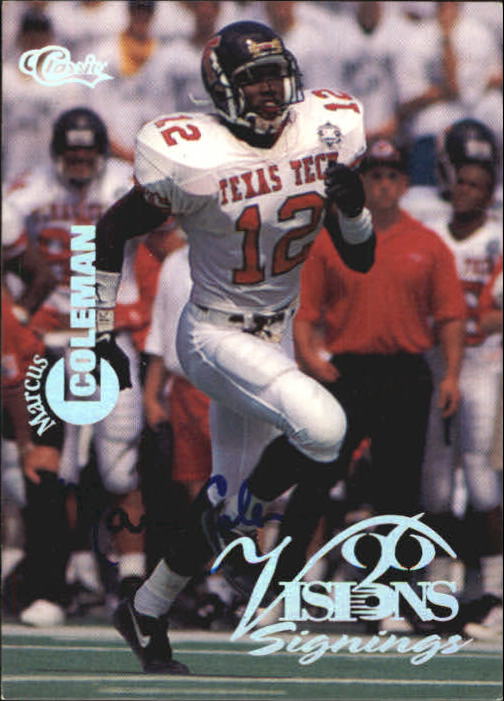 1996 Visions Signings Autographs Silver #16 Marcus Coleman/395
