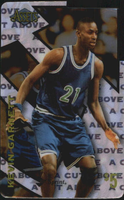 1996 Assets A Cut Above Phone Cards #8 Kevin Garnett
