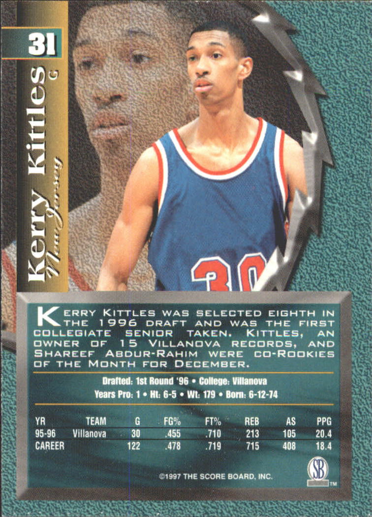 1997 Score Board Talk N' Sports #31 Kerry Kittles back image