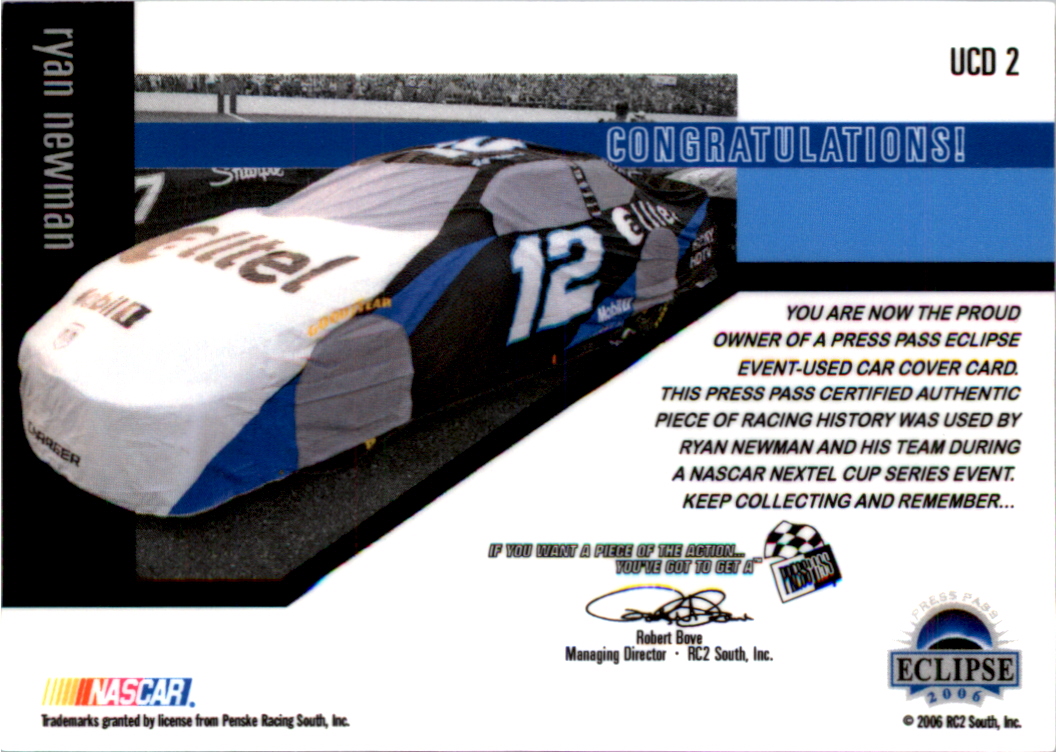 2006 Press Pass Eclipse Under Cover Drivers Holofoil #UCD2 Ryan Newman back image