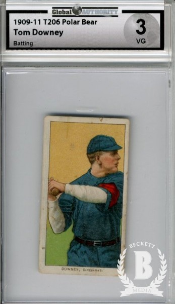 1909-11 T206 #144 Tom Downey/Batting
