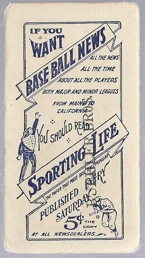 1910-11 Sporting Life M116 #168 John McGraw MG back image