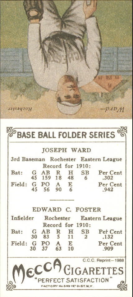 1911 Mecca Double Folders T201 #16 Edward Foster/Joseph Ward back image