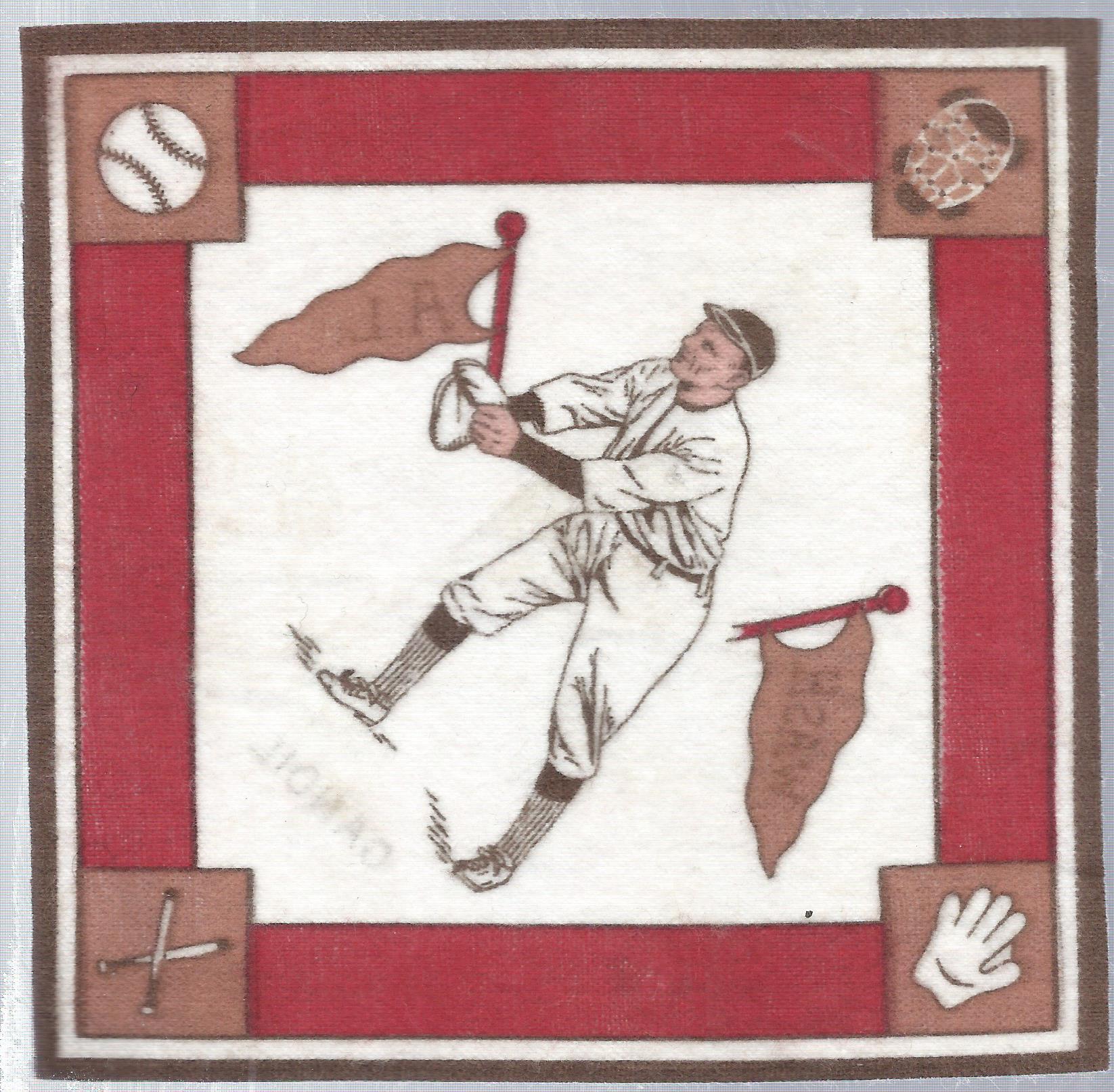 1914 B18 Blankets #28B Chick Gandil#Brown pennants back image