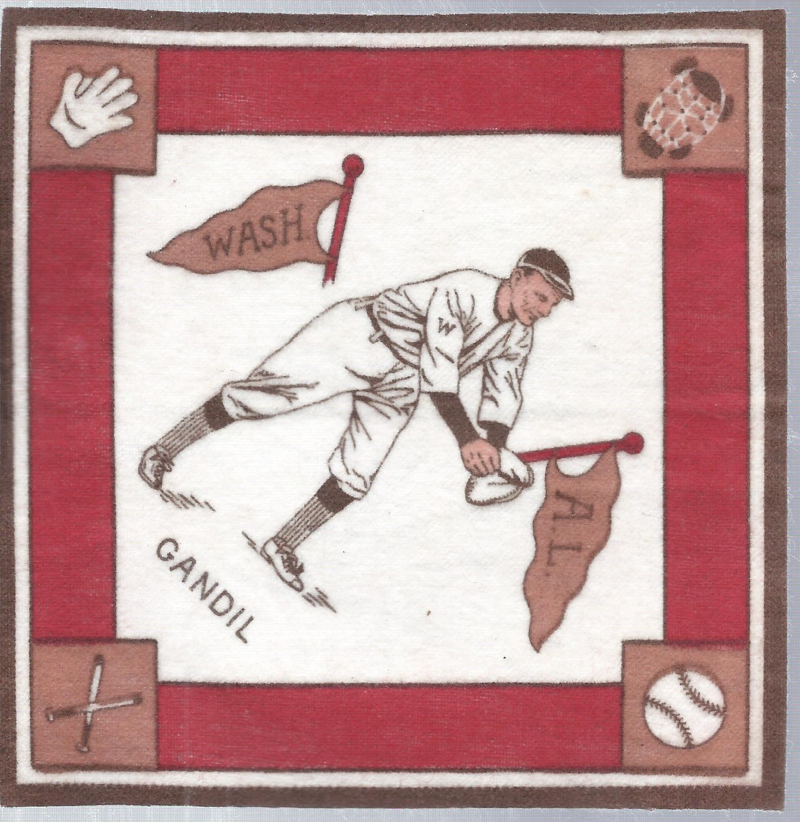 1914 B18 Blankets #28B Chick Gandil#Brown pennants