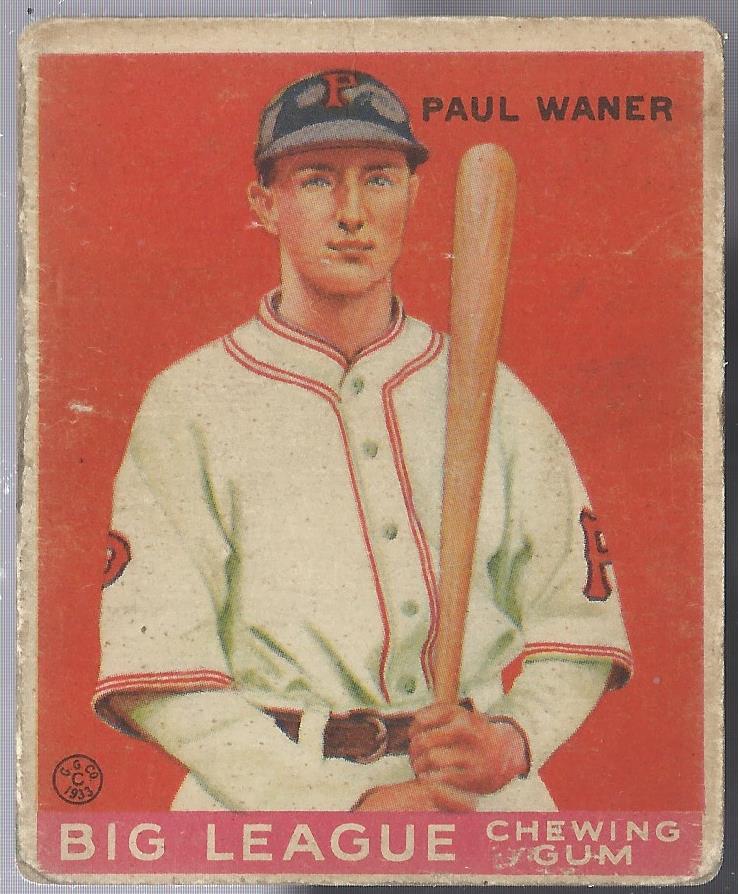 1933 Goudey #25 Paul Waner RC