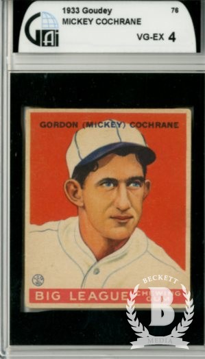 1933 Goudey #76 Mickey Cochrane RC