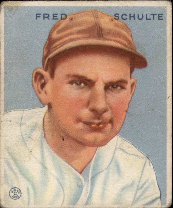 1933 Goudey #190 Fred Schulte RC