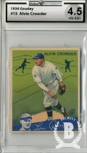 1934 Goudey #15 Alvin Crowder