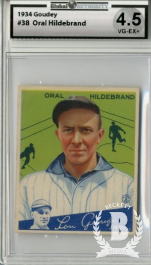 1934 Goudey #38 Oral Hildebrand RC