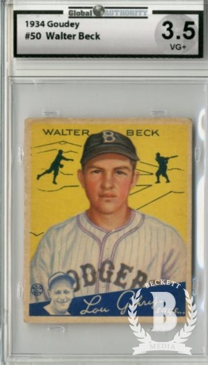 1934 Goudey #50 Walter Beck RC