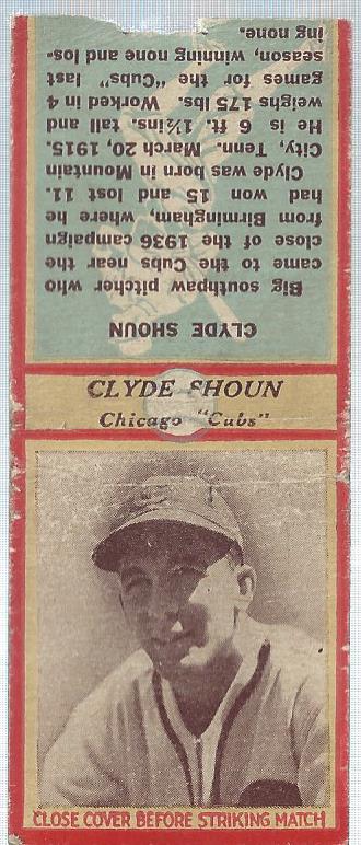 1936 Diamond Match Co. Series 3 Type 2 #21 Clyde Shoun