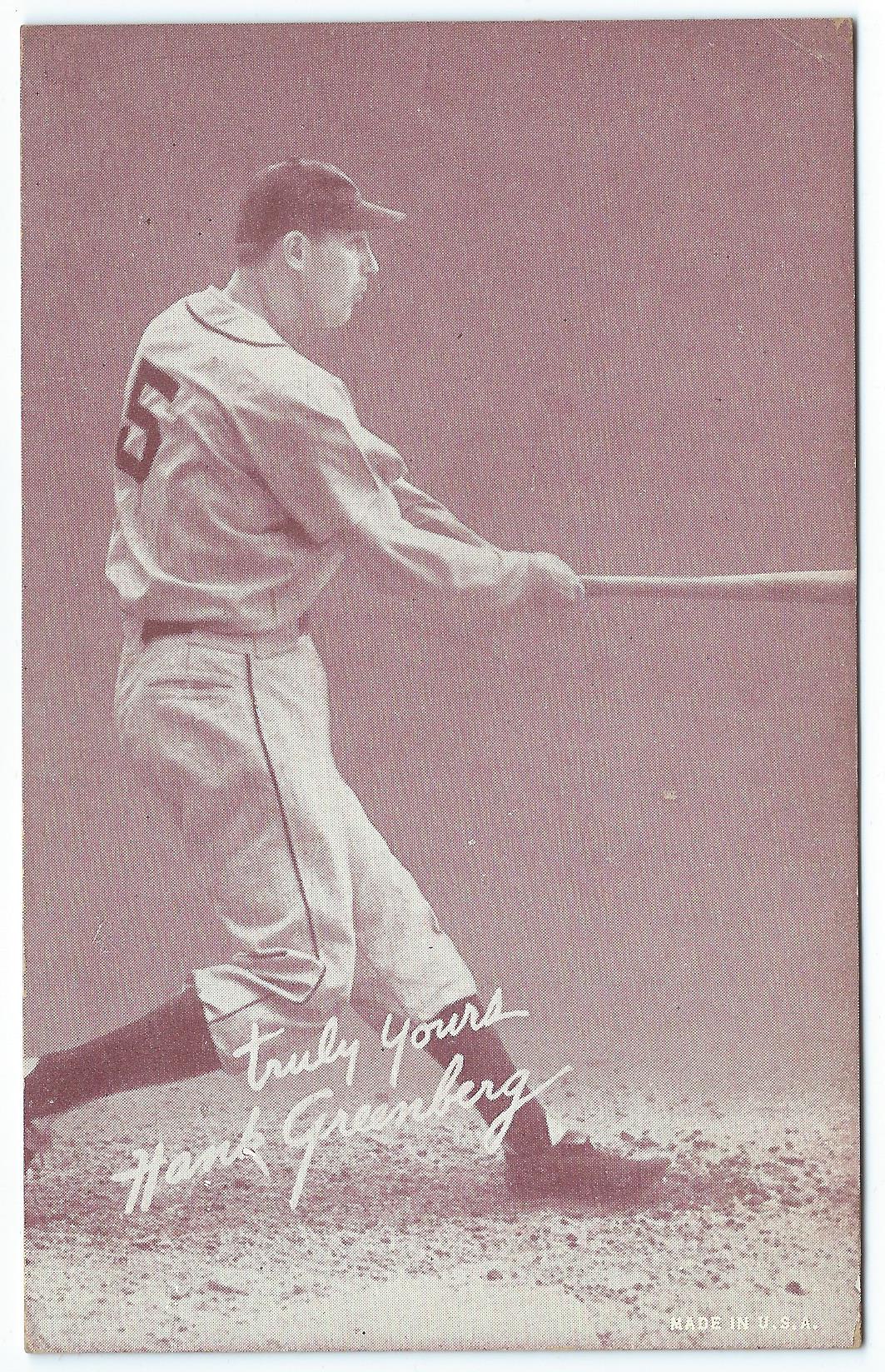 1939-46 Exhibits Salutation #22A Hank Greenberg/Truly Yours