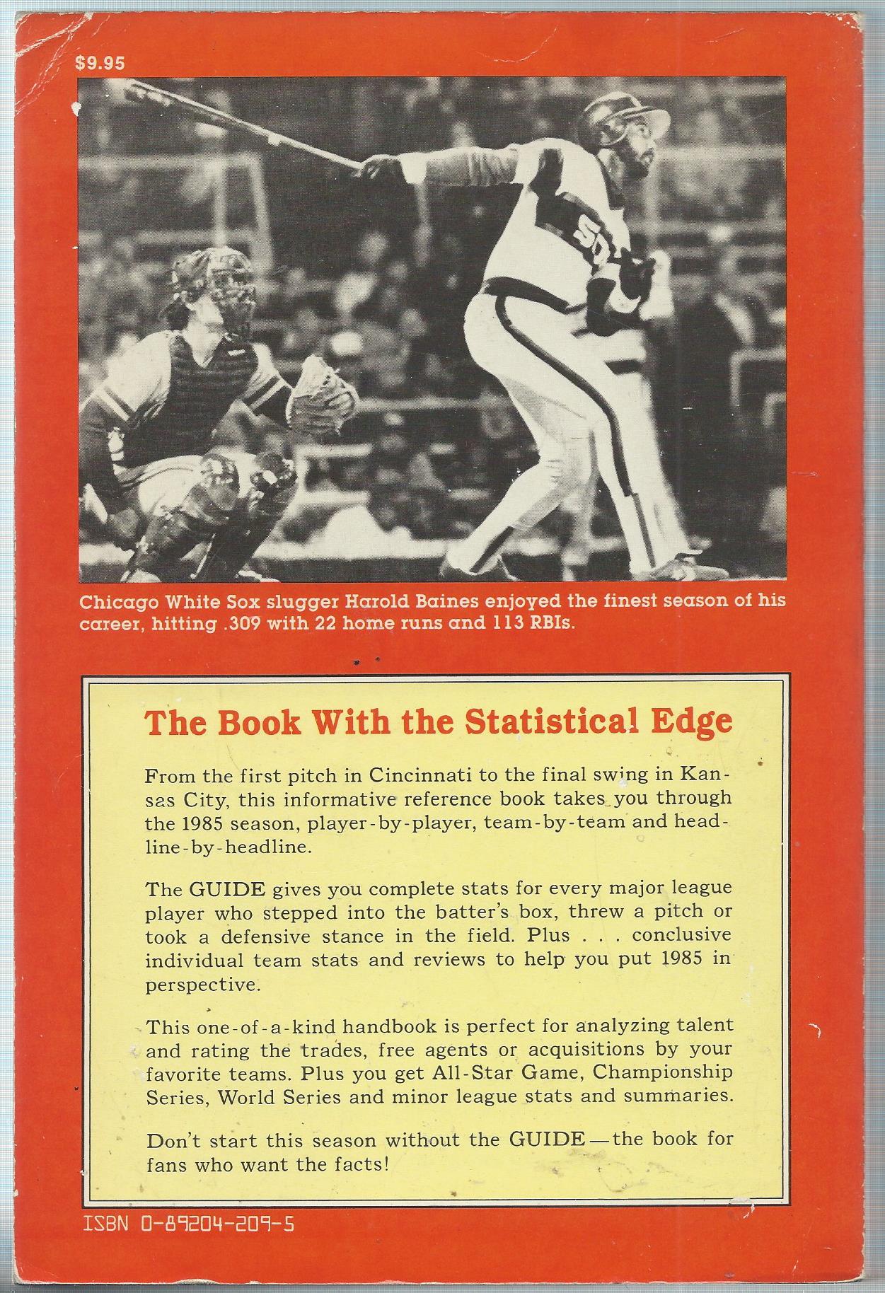 1942-99 The Sporting News Baseball Guide #1986 Willie McGee back image