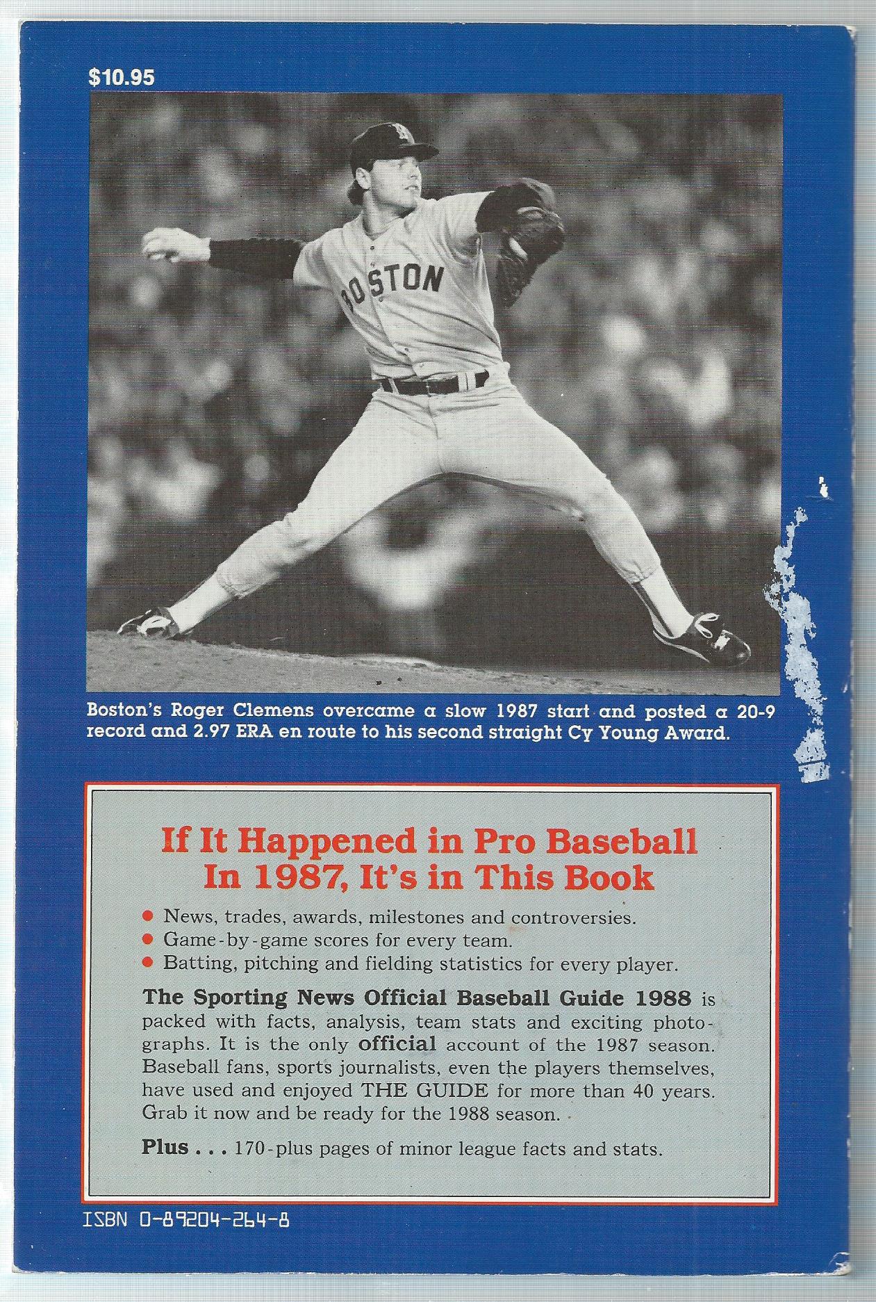 1942-99 The Sporting News Baseball Guide #1988 Andre Dawson back image