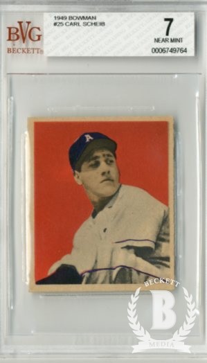 1949 Bowman #25 Carl Scheib RC