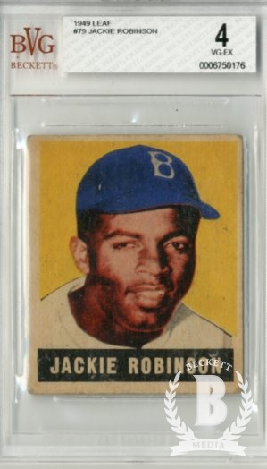 1949 Leaf 79 Jackie Robinson RC BVG VGEX 4