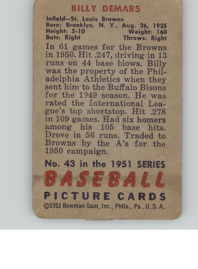 1951 BOWMAN BASEBALL ASSORTED SINGLES U-PICK