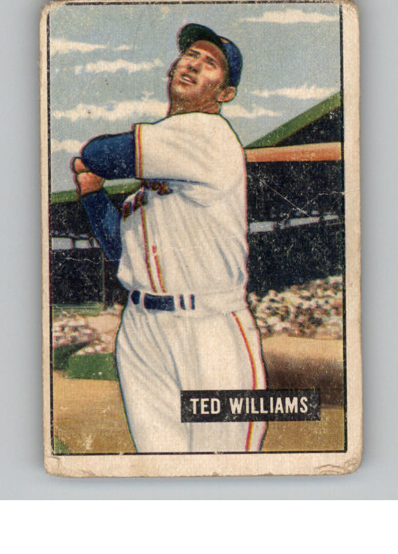 1951 Bowman #165 Ted Williams UER/Wrong birthdate
