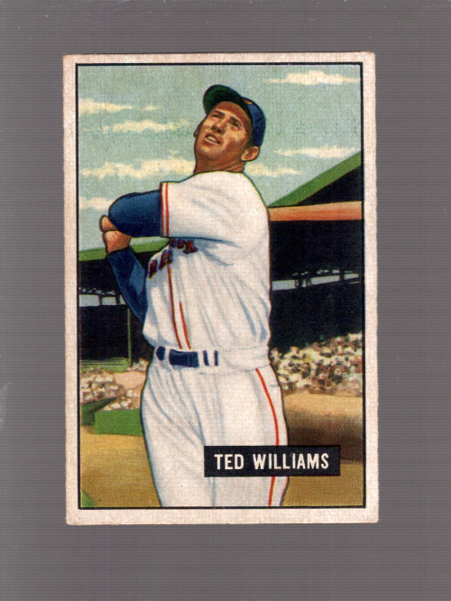 1951 Bowman #165 Ted Williams UER/Wrong birthdate