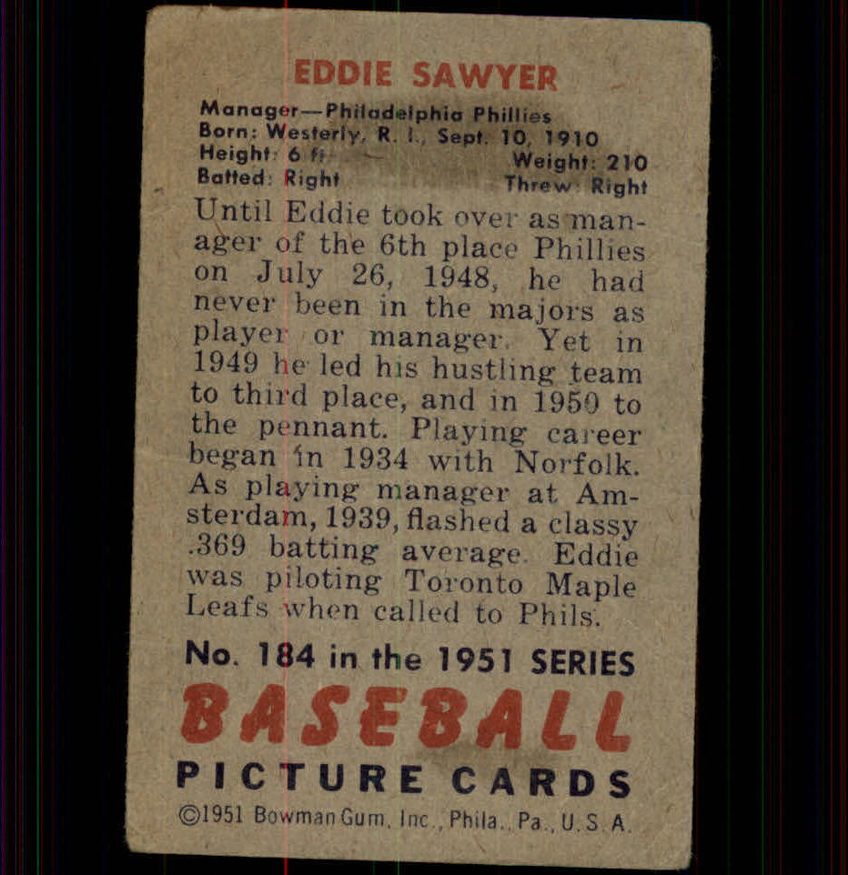 1951 BOWMAN BASEBALL ASSORTED SINGLES U-PICK