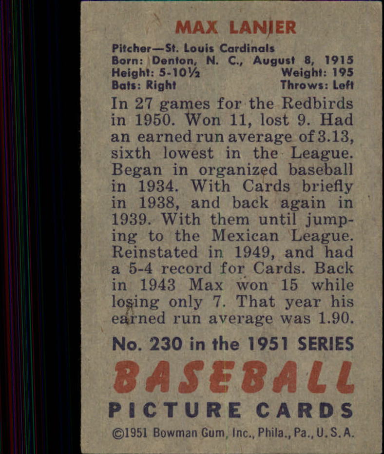 1951 BOWMAN BASEBALL ASSORTED SINGLES U-PICK