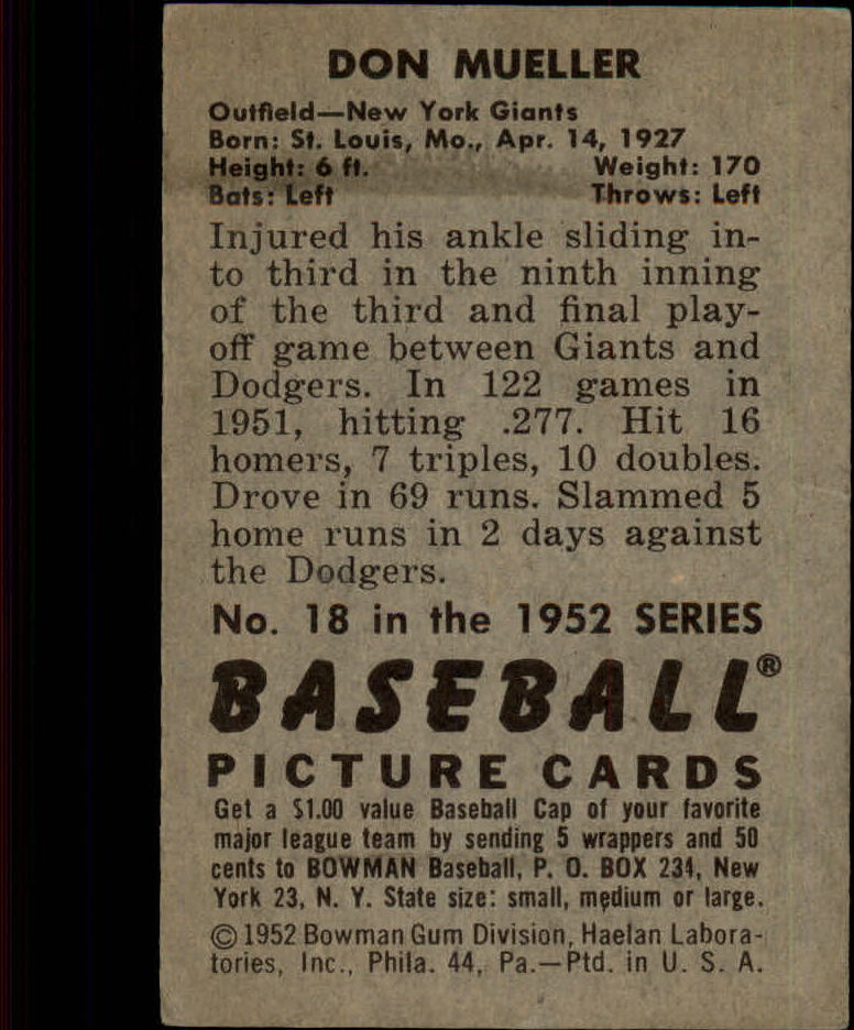 1952 BOWMAN BASEBALLL ASSORTED SINGLES U-PICK - Picture 11 of 81