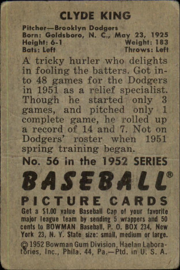 1952 BOWMAN BASEBALLL ASSORTED SINGLES U-PICK - Picture 25 of 81