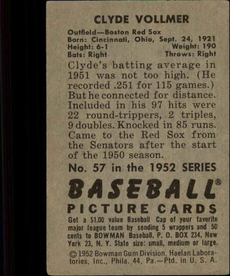 1952 BOWMAN BASEBALLL ASSORTED SINGLES U-PICK - Picture 27 of 81