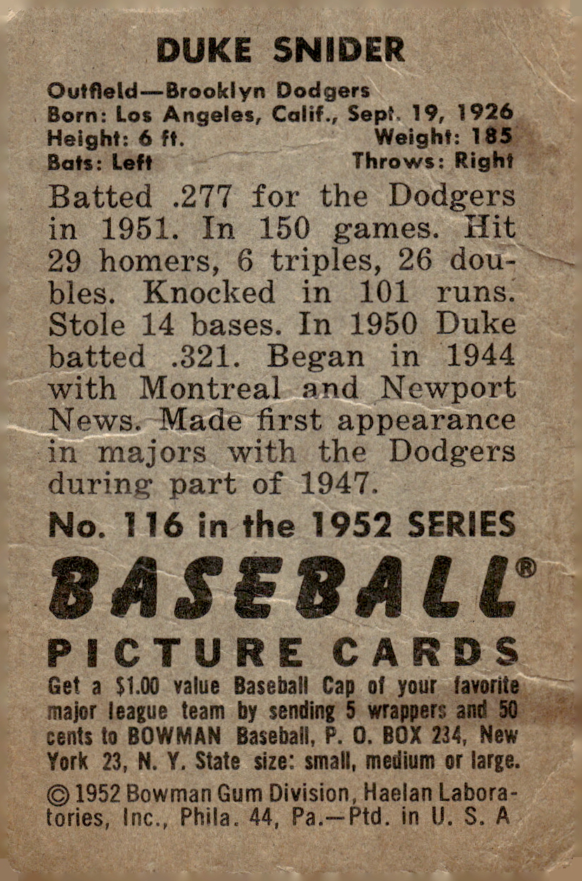 1952 BOWMAN BASEBALLL ASSORTED SINGLES U-PICK - Picture 41 of 81