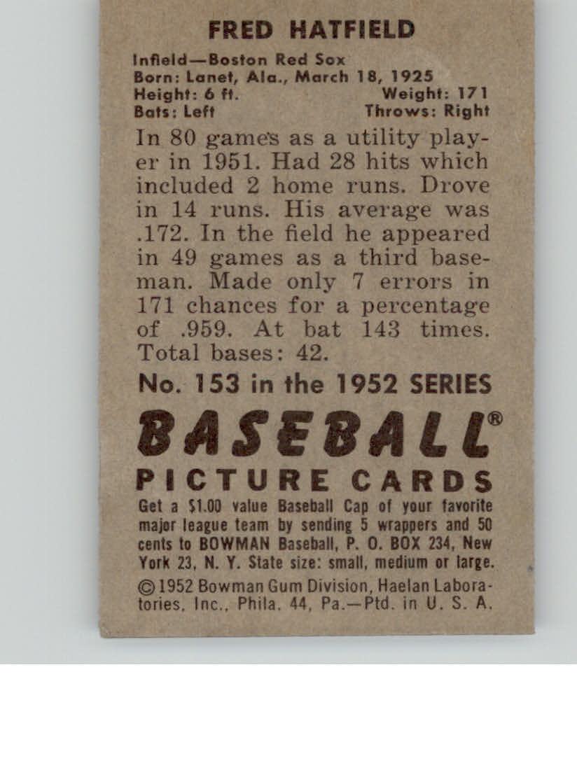 1952 BOWMAN BASEBALLL ASSORTED SINGLES U-PICK - Picture 57 of 81