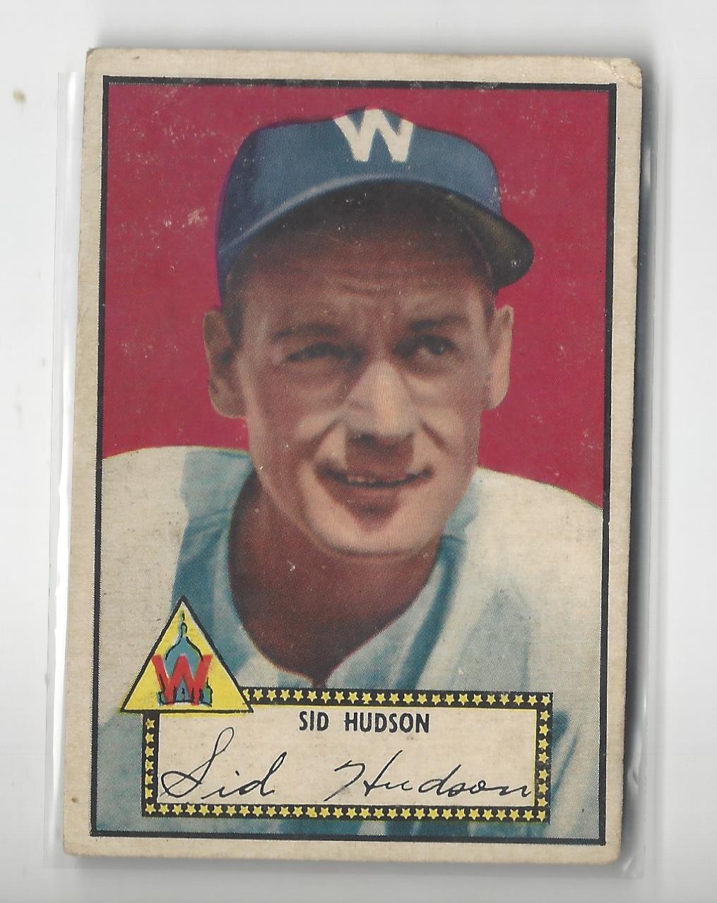 1952 Topps #60A Sid Hudson Black