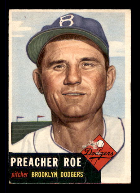 1953 Topps #254 Preacher Roe DP
