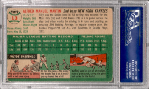 PSA Authentic Auto 1954 Topps Phil Rizzuto