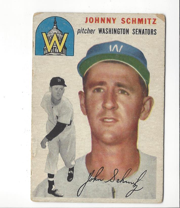 1954 Topps #33 Johnny Schmitz