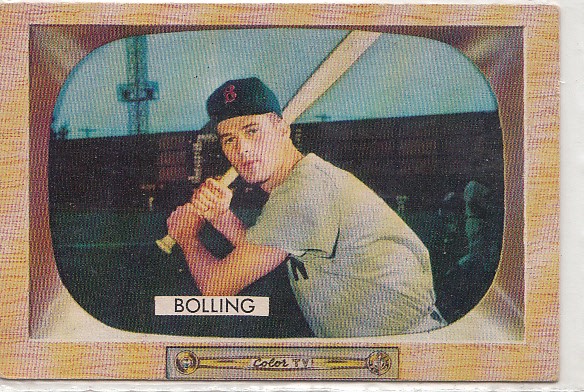 1955 Bowman #48A Milt Bolling ERR/(Name on back is Frank Bolling)