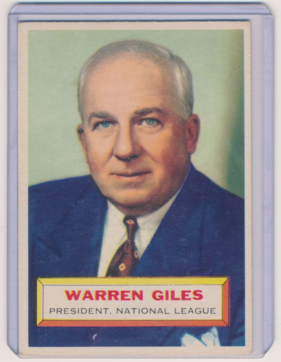 1956 Topps #2A Warren Giles PRES GB