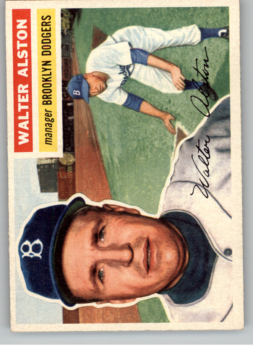 1956 Topps #8A Walter Alston MG GB RC