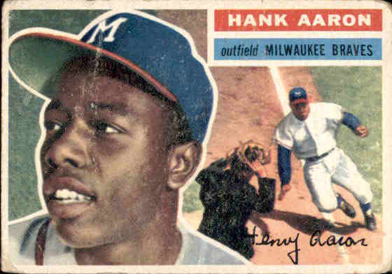 1956 Topps #31 Hank Aaron UER DP/Small photo/actually Willie Mays