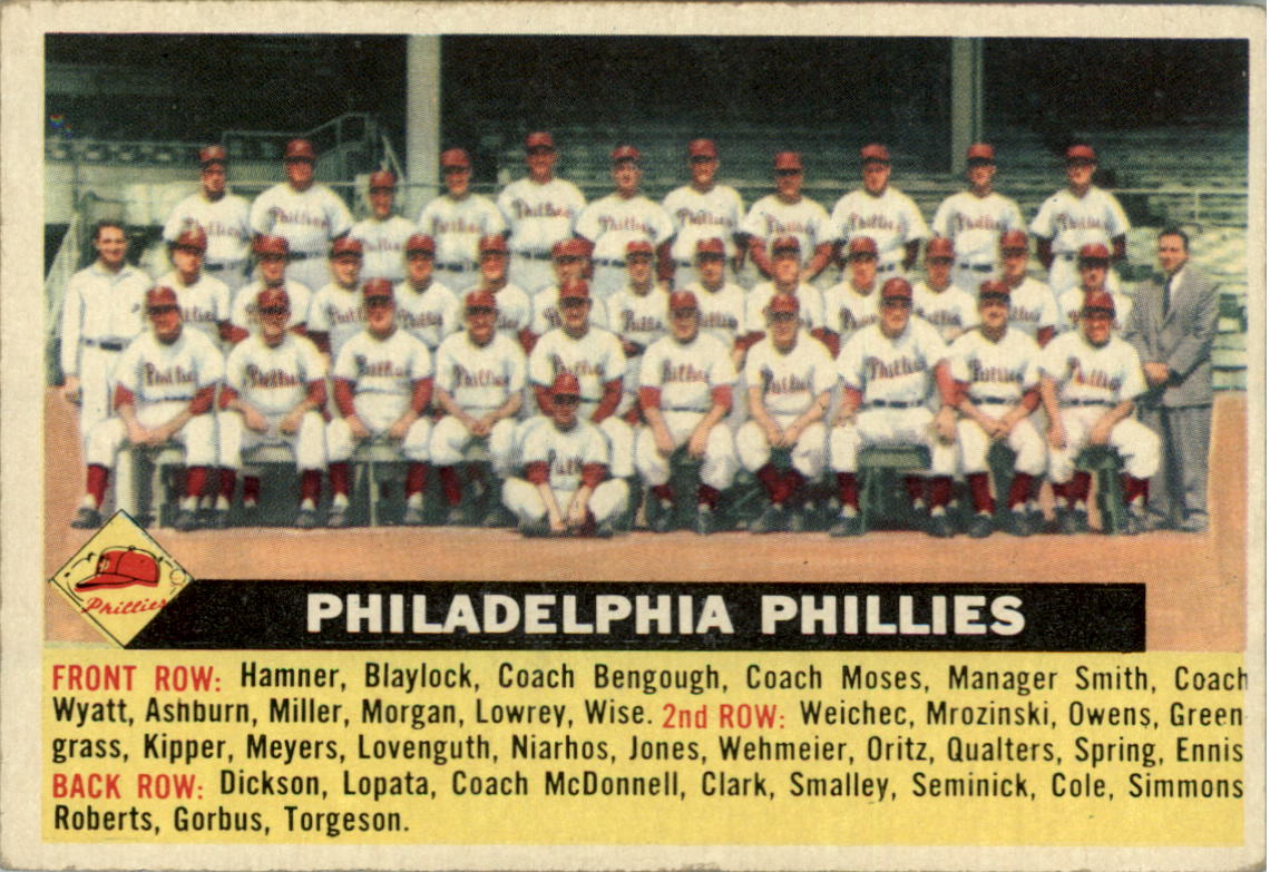 1956 Topps #72D Philadelphia Phillies TC GB