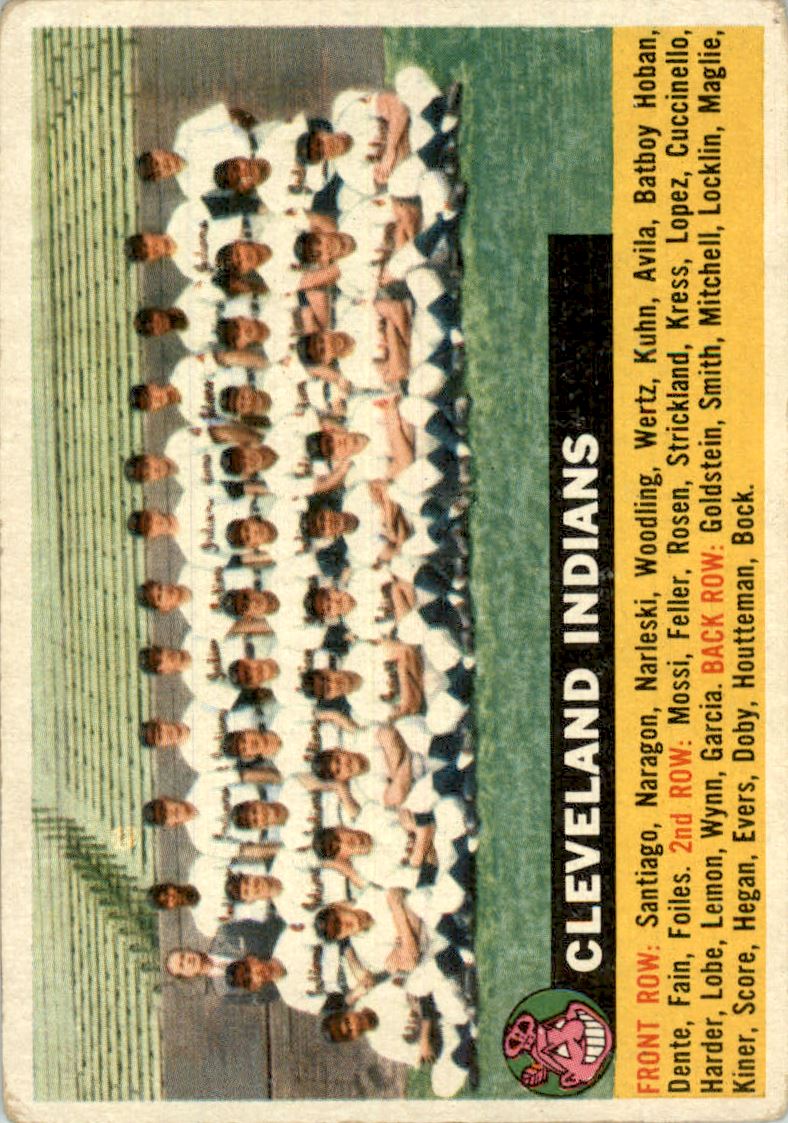 1956 Topps #85C Cleveland Indians TC/Name at far left