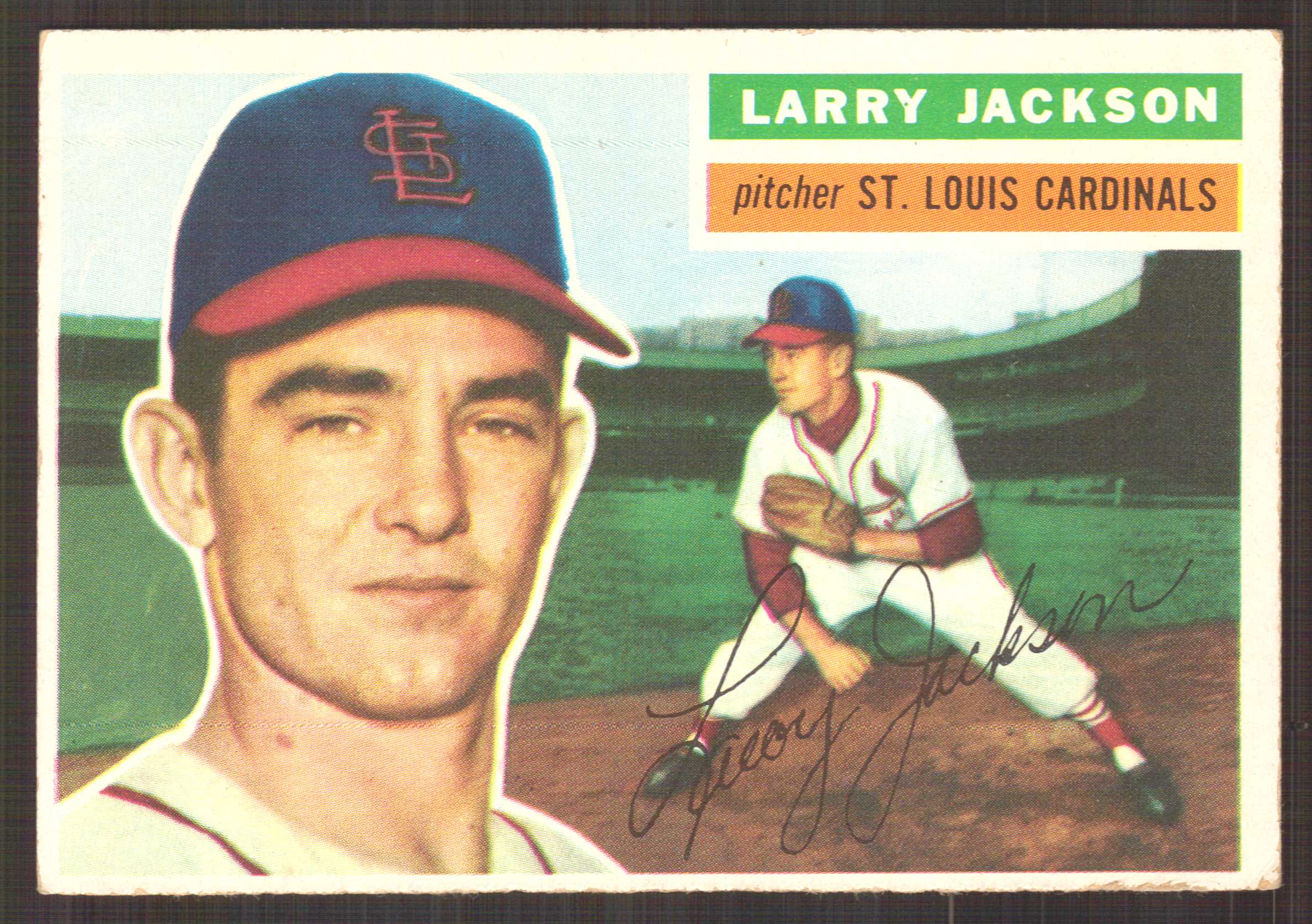 1956 Topps #119A Larry Jackson WB RC