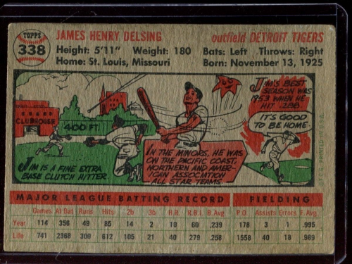 1956 Topps #338 Jim Delsing back image