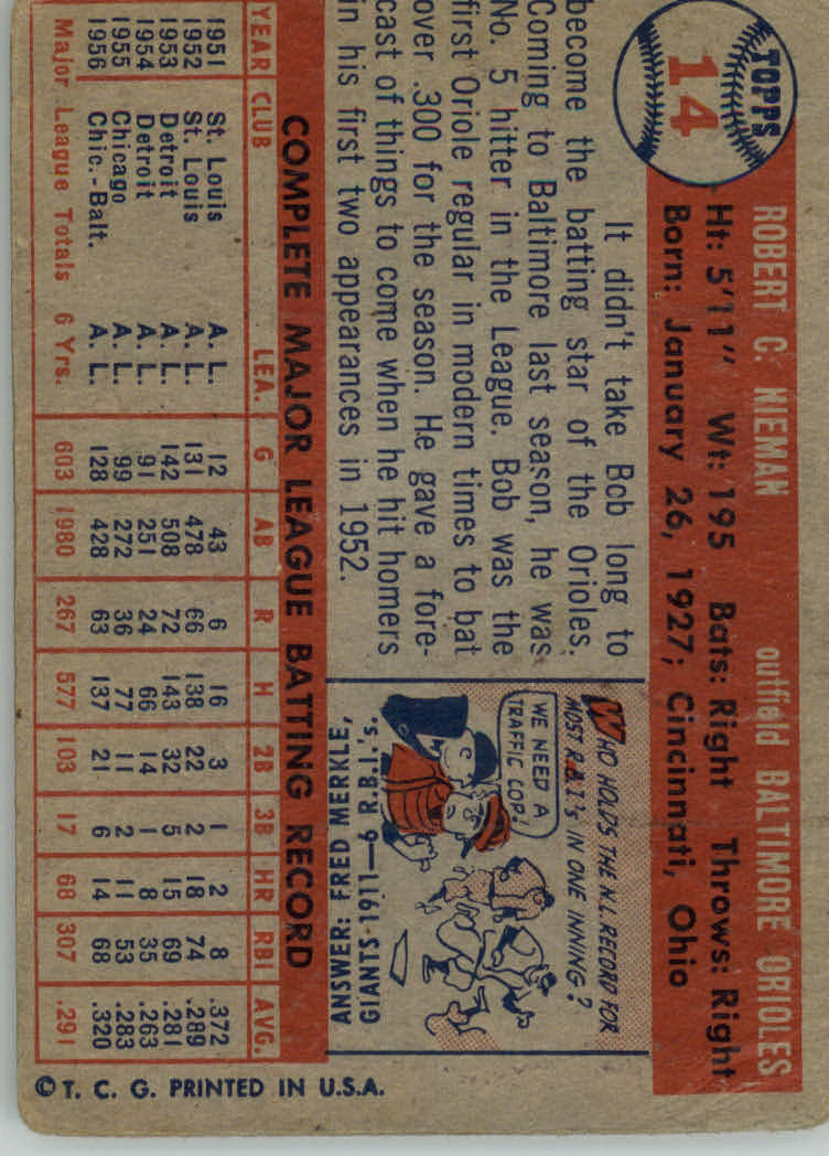 1957 Topps Bob Nieman