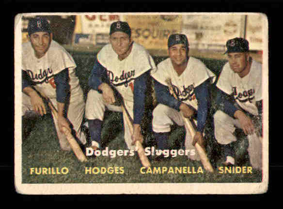 1957 Topps #400 Dodgers Sluggers/Carl Furillo/Gil Hodges/Roy Campanella/Duke Snider