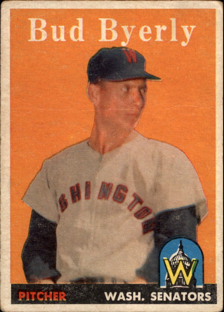 1958 Topps #72 Bud Byerly UER/Photo is Hal Griggs